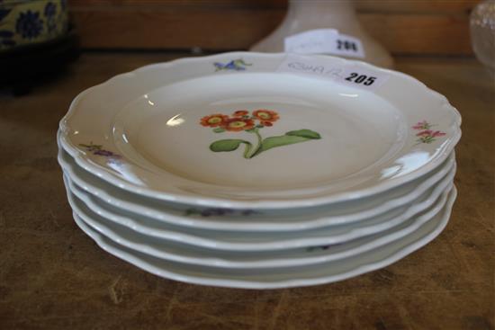 Set of 5 Meissen plates